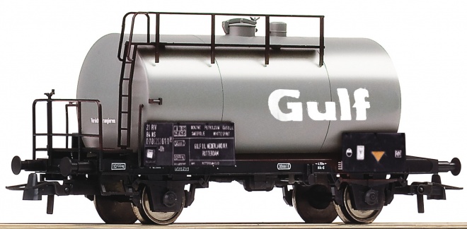 2 axle Tank car Gulf<br /><a href='images/pictures/Roco/161481.jpg' target='_blank'>Full size image</a>
